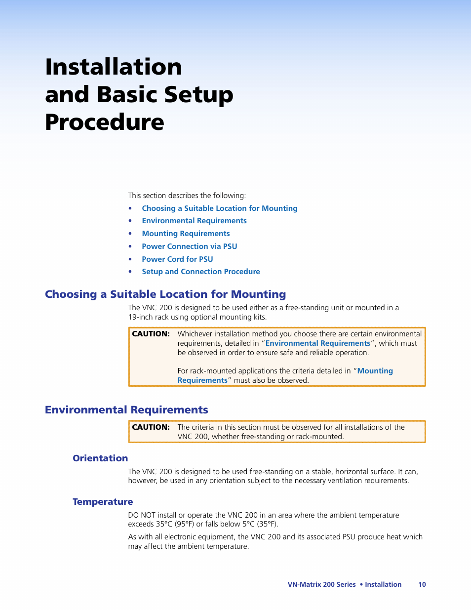 Installation and basic setup procedure | Extron Electronics VN-Matrix 200 Series User Manual | Page 15 / 123