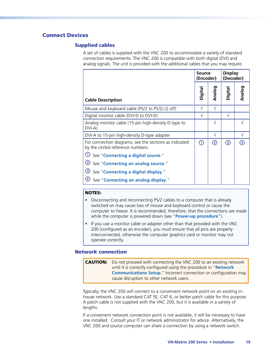Equipment (see, Connect devices, Ab c d | Extron Electronics VN-Matrix 200 Series User Manual | Page 24 / 123