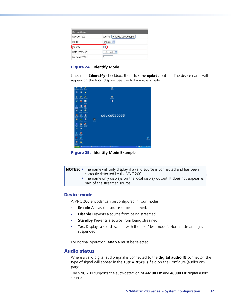 Audio status | Extron Electronics VN-Matrix 200 Series User Manual | Page 37 / 123