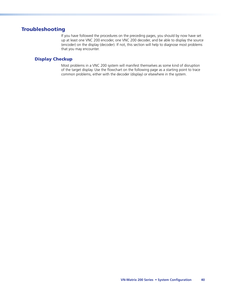 Troubleshooting | Extron Electronics VN-Matrix 200 Series User Manual | Page 45 / 123