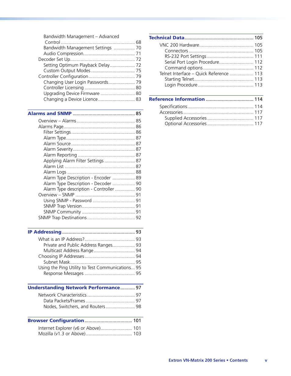 Extron Electronics VN-Matrix 200 Series User Manual | Page 5 / 123