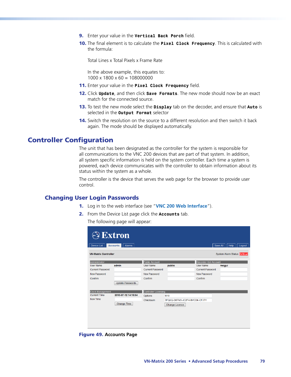 Controller configuration | Extron Electronics VN-Matrix 200 Series User Manual | Page 84 / 123