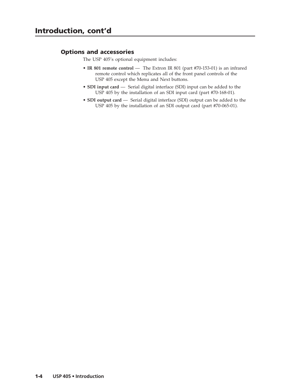Introduction, cont’d | Extron Electronics USP 405 User Guide User Manual | Page 16 / 64