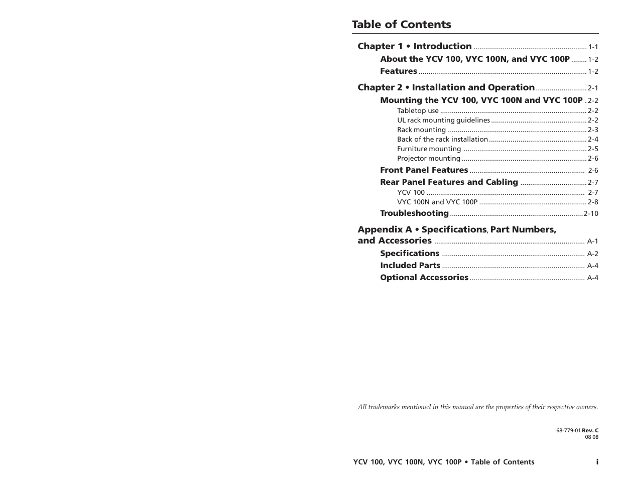 Extron Electronics VYC 100P User Guide User Manual | Page 4 / 13