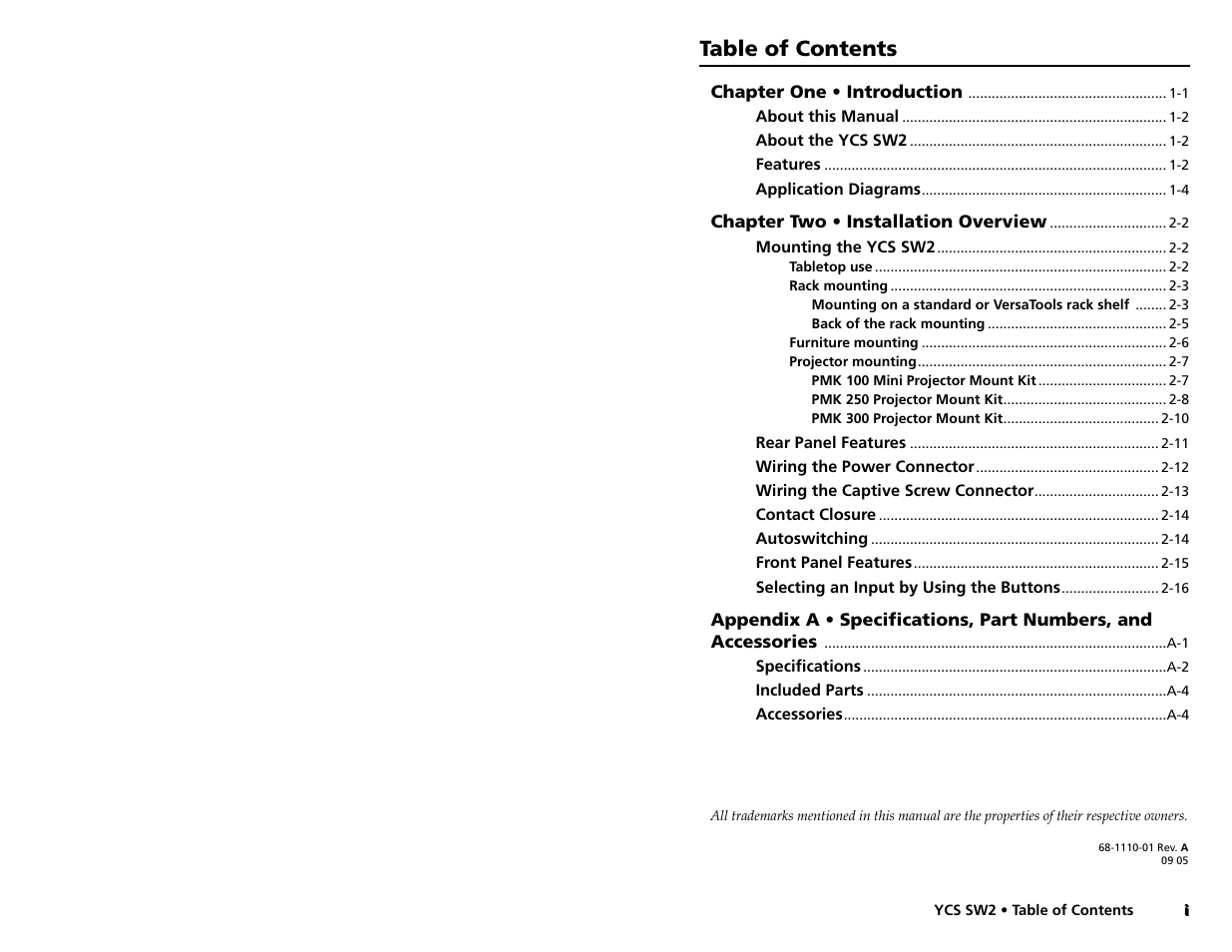 Extron Electronics YCS SW2 User Guide User Manual | Page 4 / 17