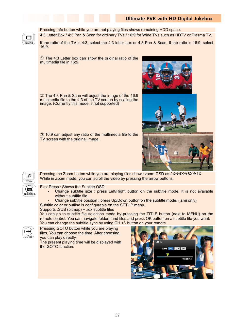 Ultimate pvr with hd digital jukebox | DVico TVIX PVR R-2200 User Manual | Page 37 / 68