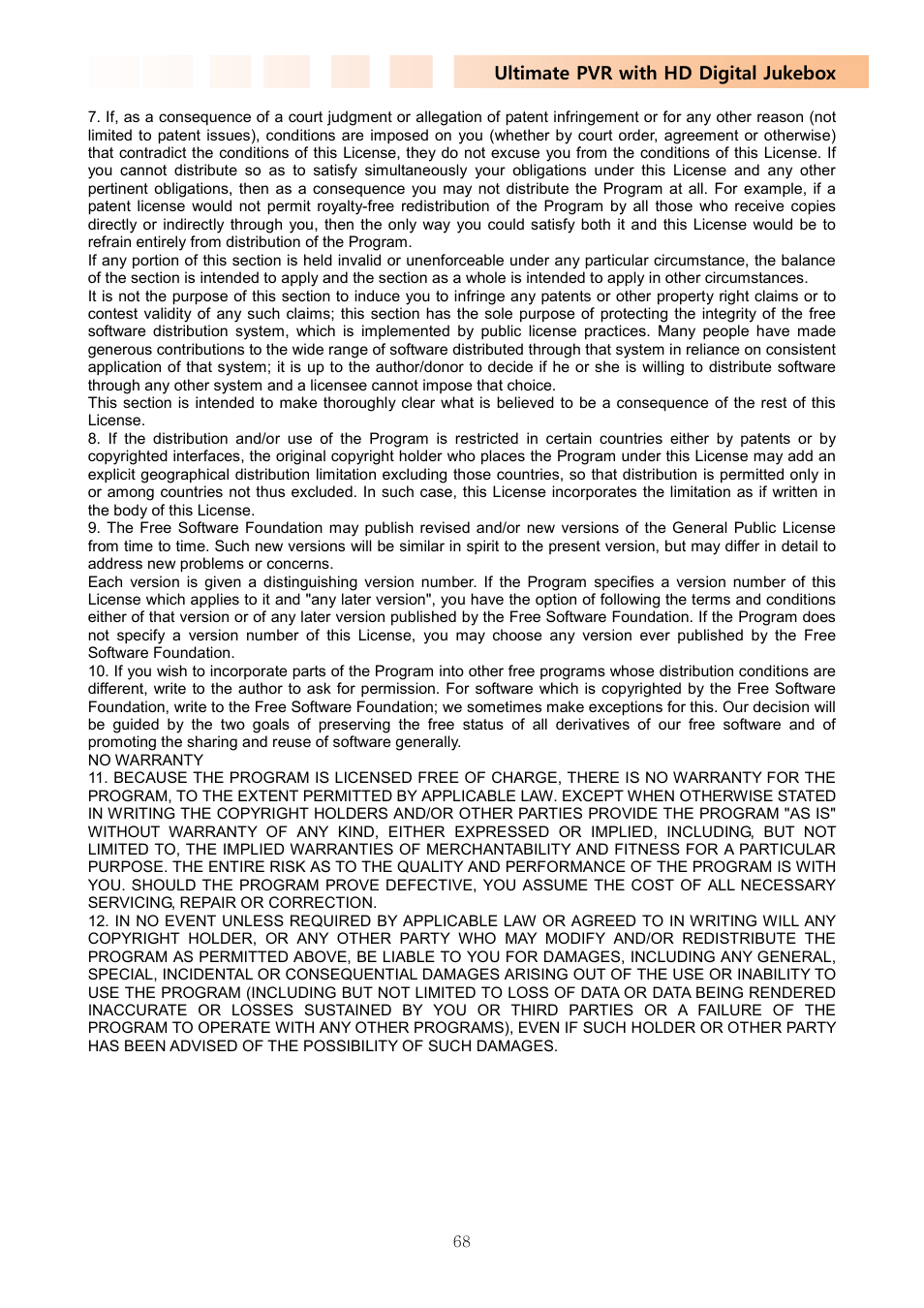 DVico TVIX PVR R-2200 User Manual | Page 68 / 68