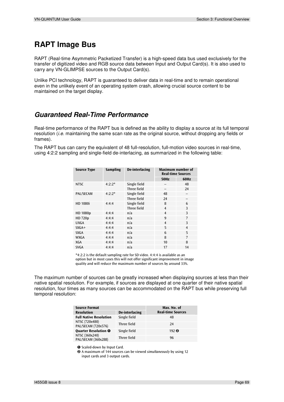 Rapt image bus, Guaranteed real-time performance | Extron Electronics VN-QUANTUM User Guide User Manual | Page 69 / 109