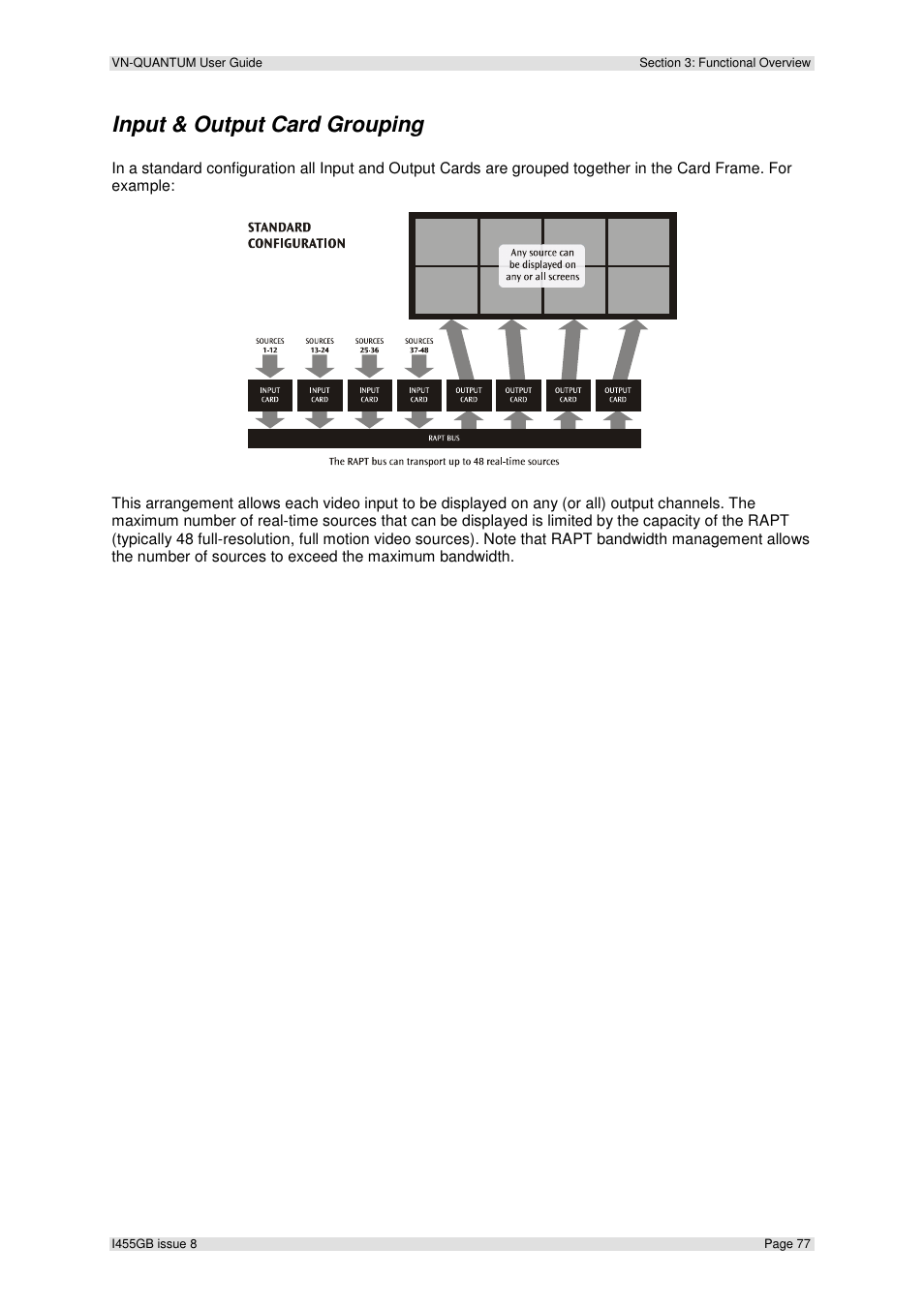 Input & output card grouping | Extron Electronics VN-QUANTUM User Guide User Manual | Page 77 / 109