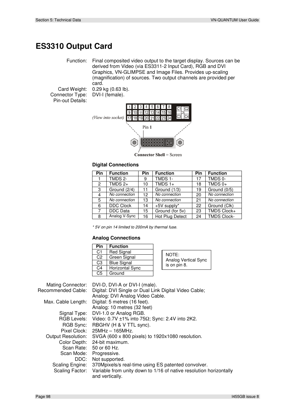 Es3310 output card | Extron Electronics VN-QUANTUM User Guide User Manual | Page 98 / 109