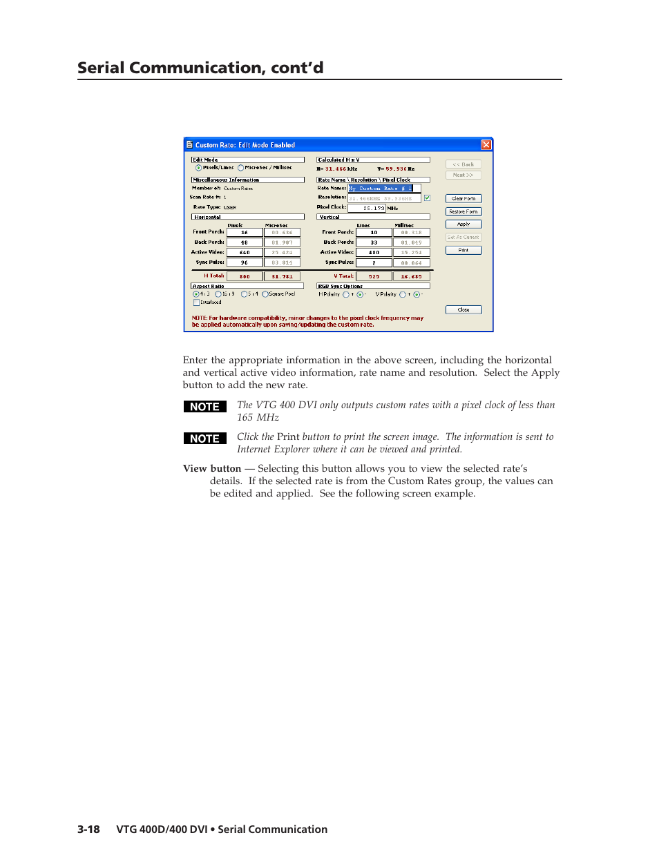 Serial communication, cont’d | Extron Electronics VTG 400D_400 DVI User Guide User Manual | Page 54 / 88