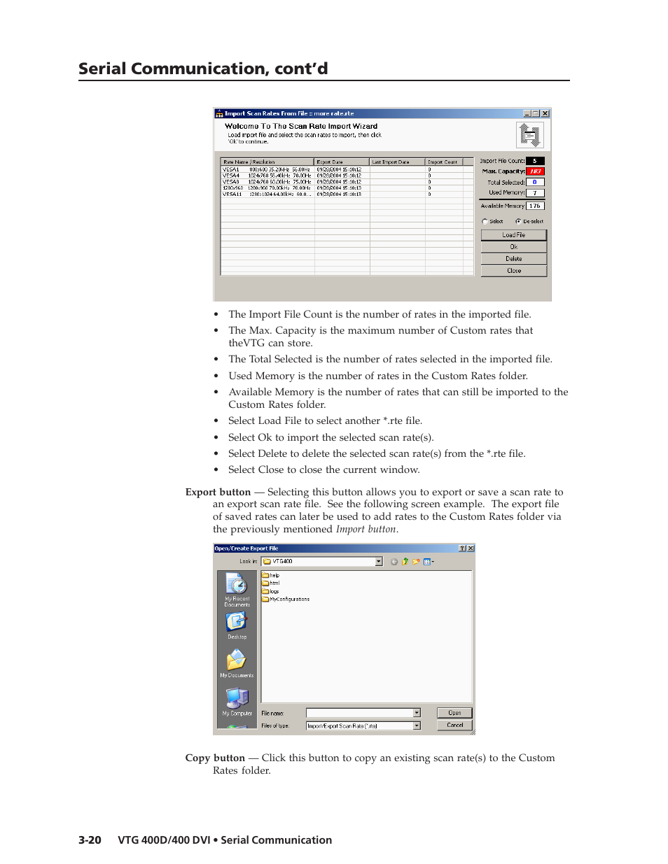 Serial communication, cont’d | Extron Electronics VTG 400D_400 DVI User Guide User Manual | Page 56 / 88