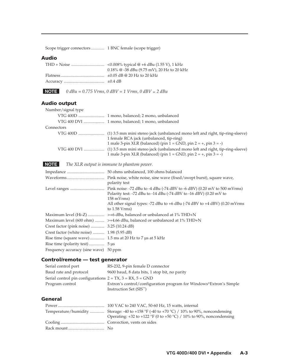 Extron Electronics VTG 400D_400 DVI User Guide User Manual | Page 67 / 88