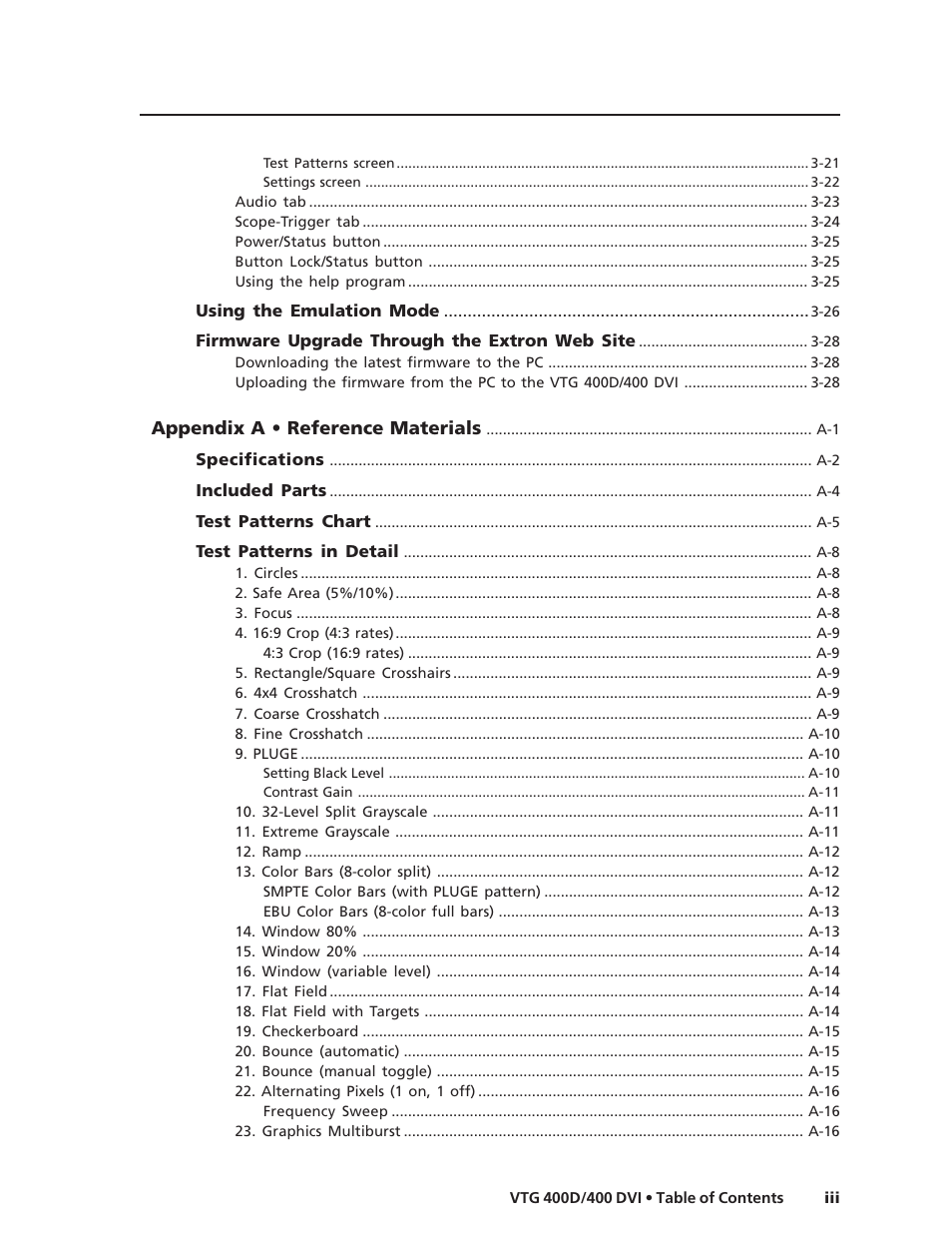 Extron Electronics VTG 400D_400 DVI User Guide User Manual | Page 7 / 88