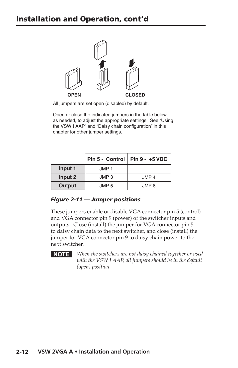 Installation and operation, cont’d | Extron Electronics VSW 2VGA A User Guide User Manual | Page 22 / 40