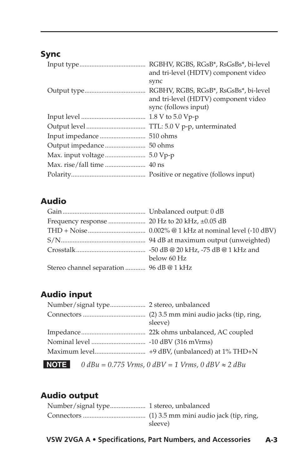 Extron Electronics VSW 2VGA A User Guide User Manual | Page 33 / 40