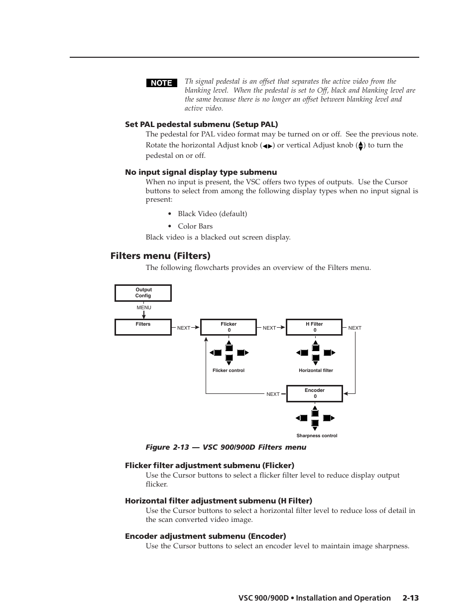 Filters menu (filters) | Extron Electronics VSC 900_900D User Guide User Manual | Page 21 / 50