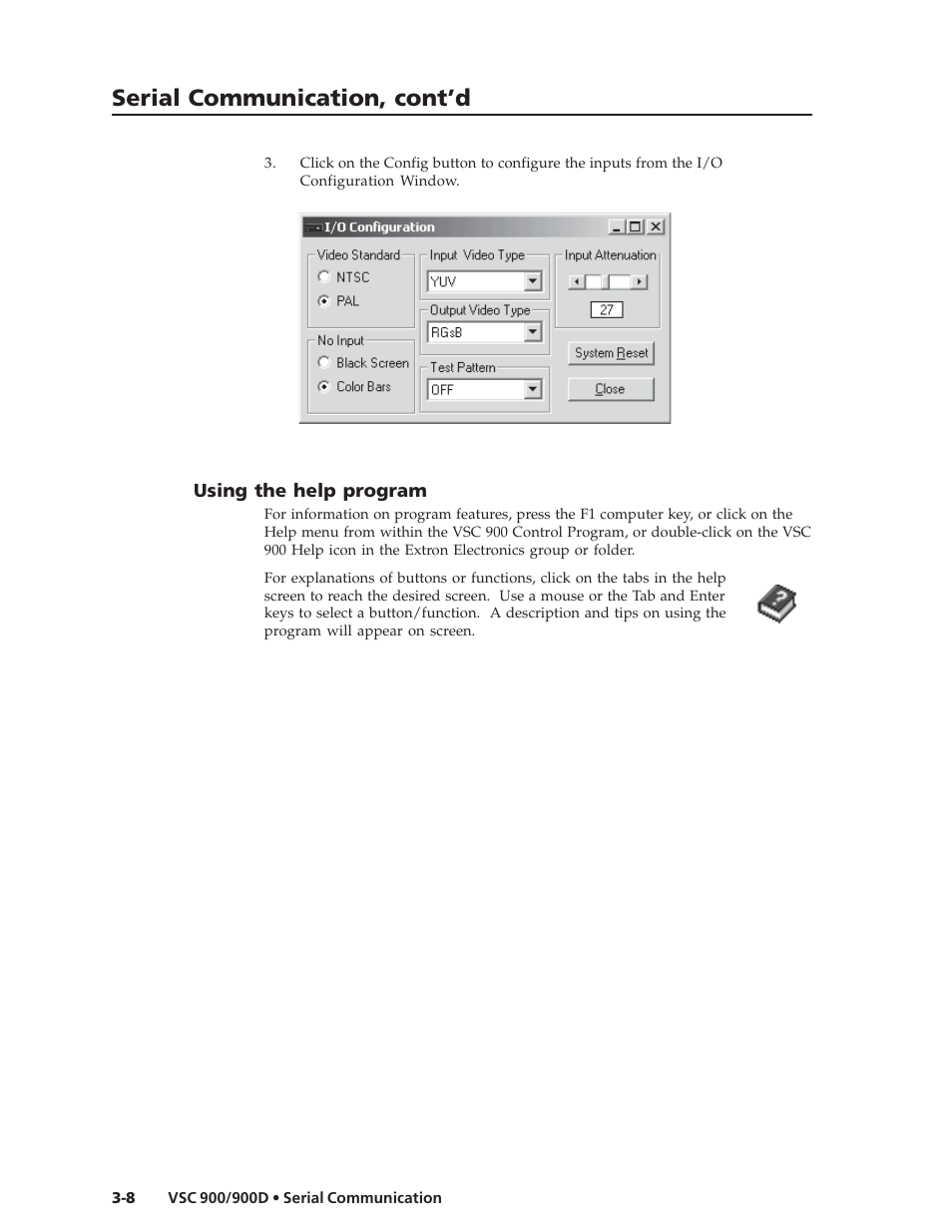 Serial communication, cont’d | Extron Electronics VSC 900_900D User Guide User Manual | Page 38 / 50
