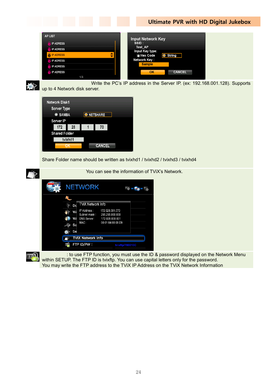 Ultimate pvr with hd digital jukebox | DVico TVIX PVR R-2230 User Manual | Page 24 / 68
