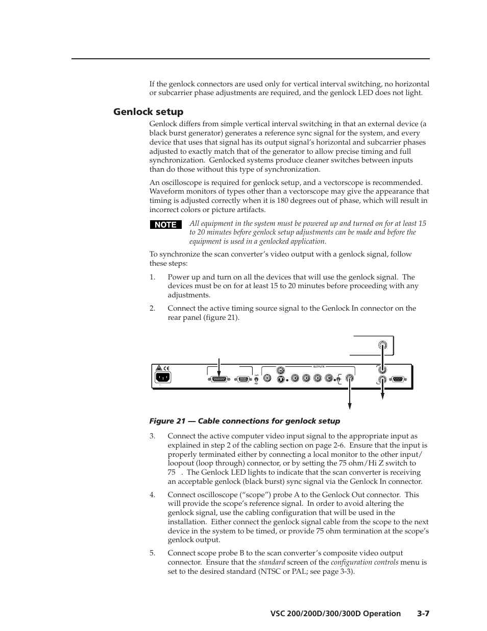 Genlock setup | Extron Electronics VSC 300_300D User Guide User Manual | Page 27 / 54