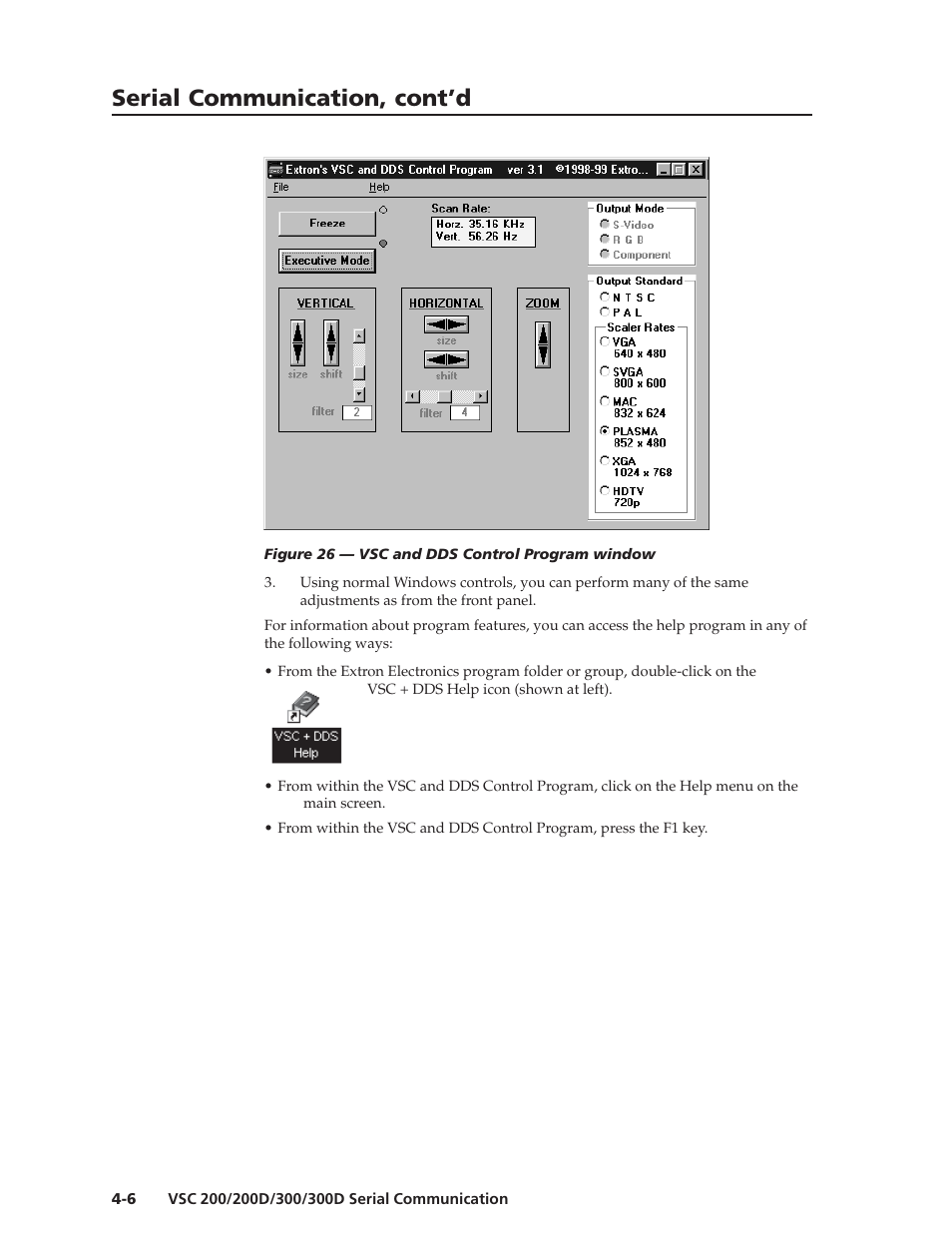 Serial communication, cont’d | Extron Electronics VSC 300_300D User Guide User Manual | Page 36 / 54