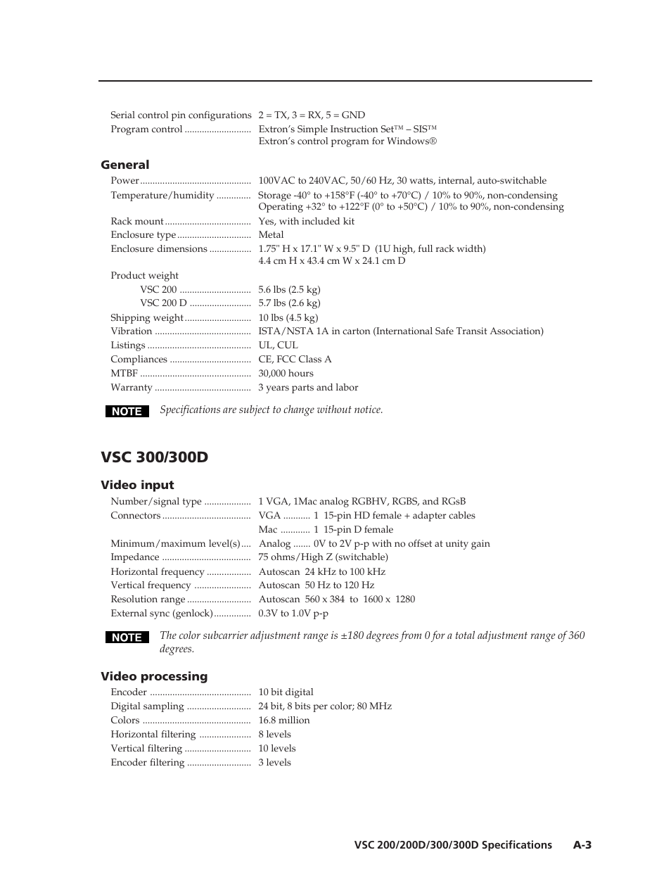 Extron Electronics VSC 300_300D User Guide User Manual | Page 43 / 54