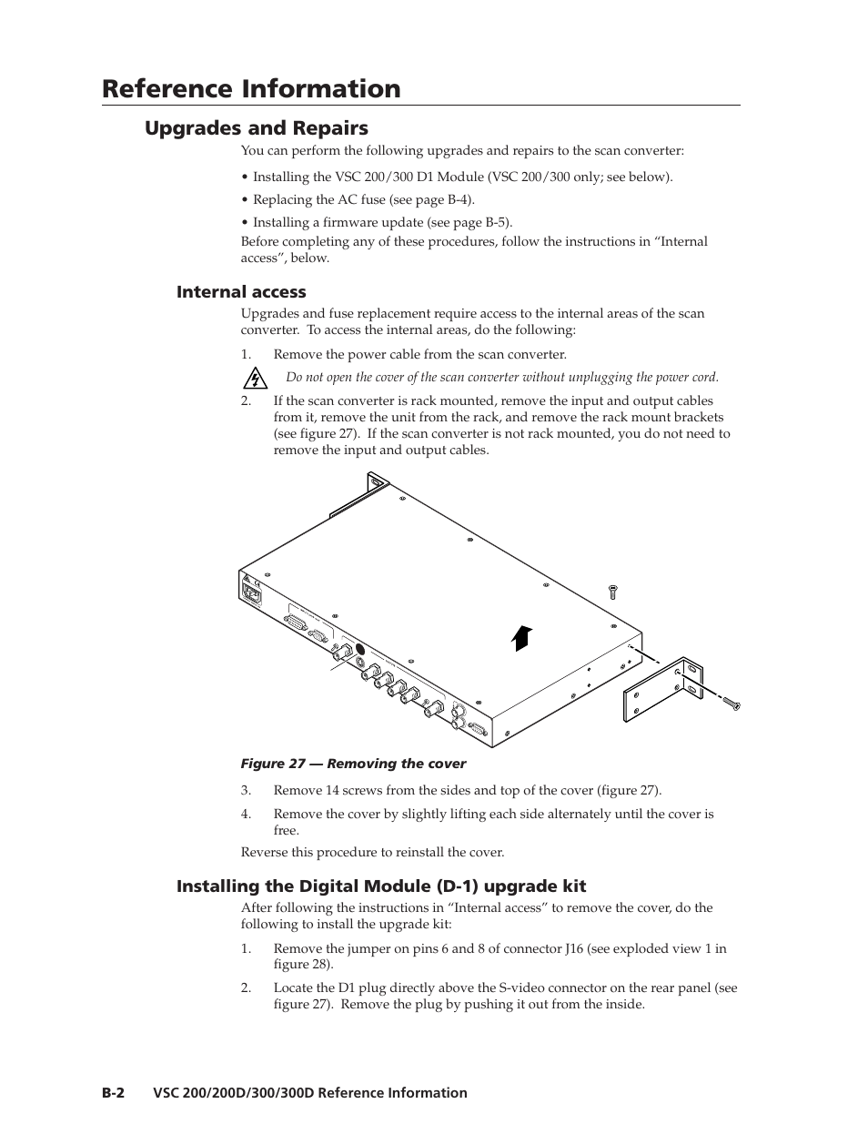 Reference information, Reference information, cont’d, Upgrades and repairs | Extron Electronics VSC 300_300D User Guide User Manual | Page 46 / 54