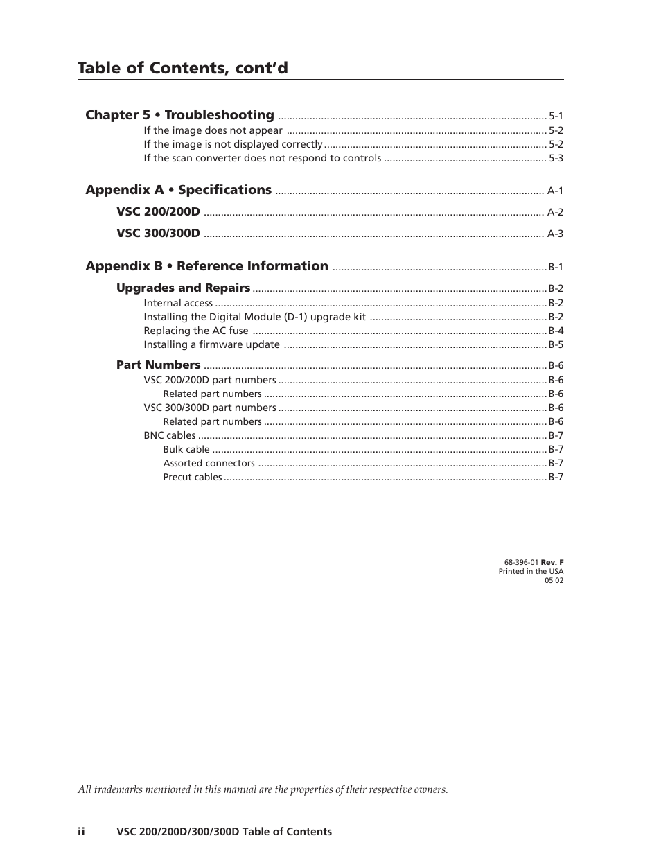 Table of contents, cont’d | Extron Electronics VSC 300_300D User Guide User Manual | Page 6 / 54