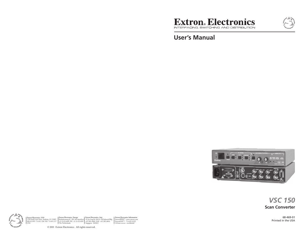 Extron Electronics VSC 150 User Guide User Manual | 23 pages