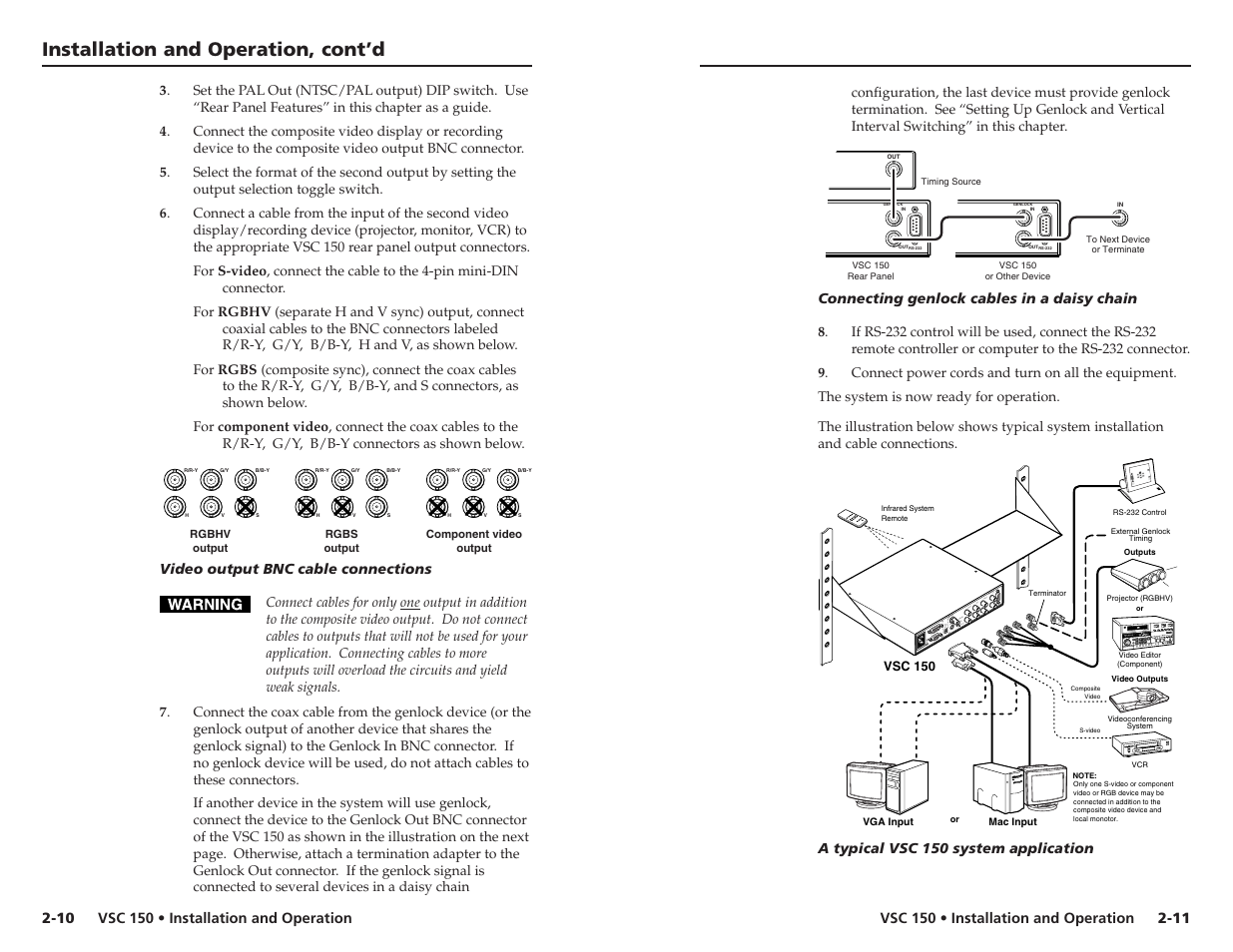 Installation and operation, cont’d | Extron Electronics VSC 150 User Guide User Manual | Page 11 / 23