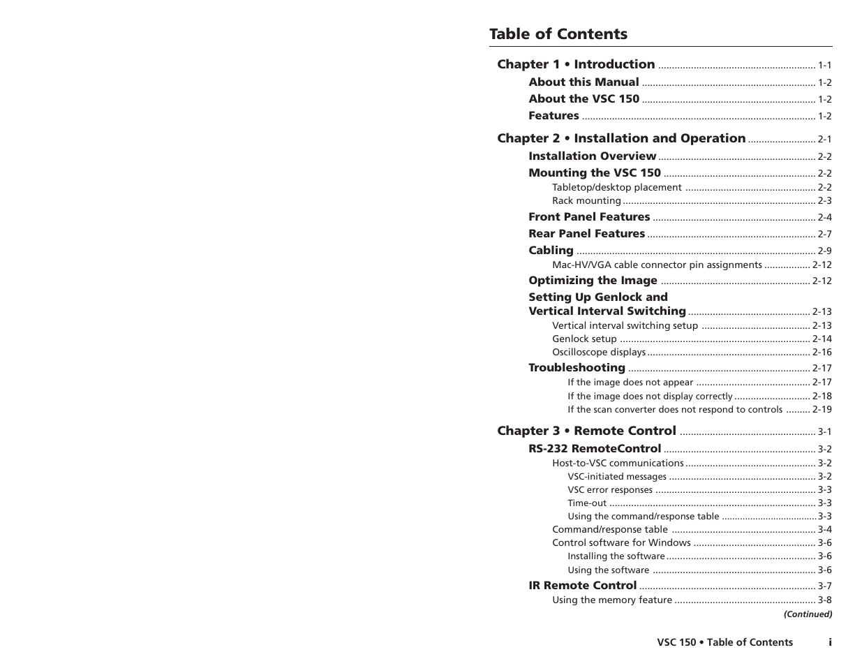 Extron Electronics VSC 150 User Guide User Manual | Page 3 / 23