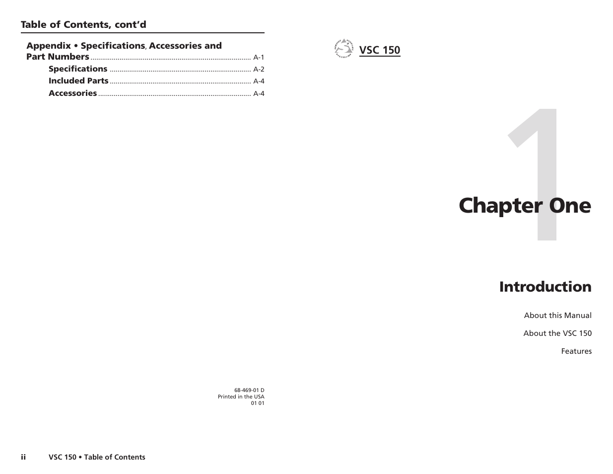 Chapter one | Extron Electronics VSC 150 User Guide User Manual | Page 4 / 23