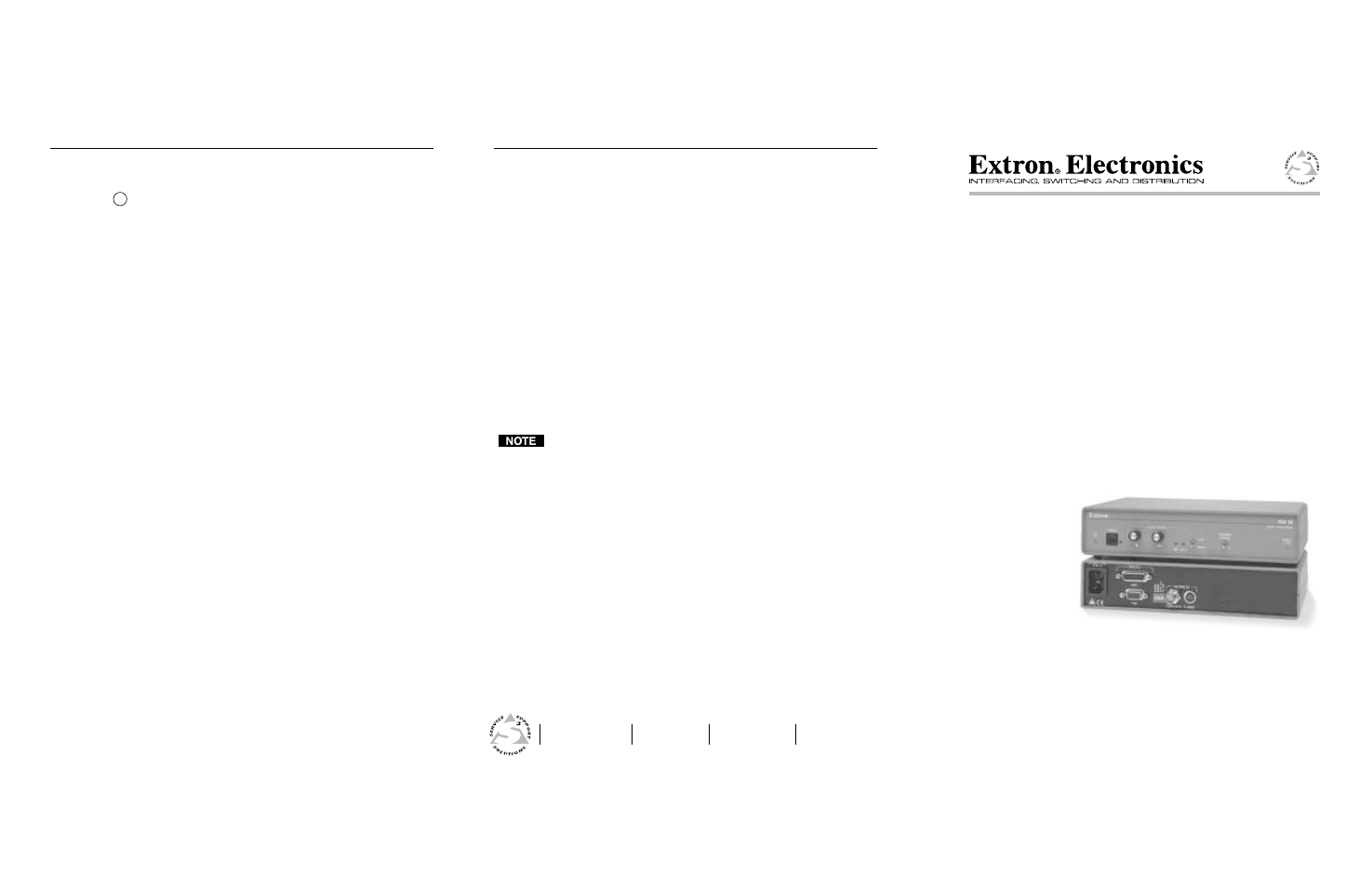 Extron Electronics VSC 50 User Guide User Manual | 2 pages