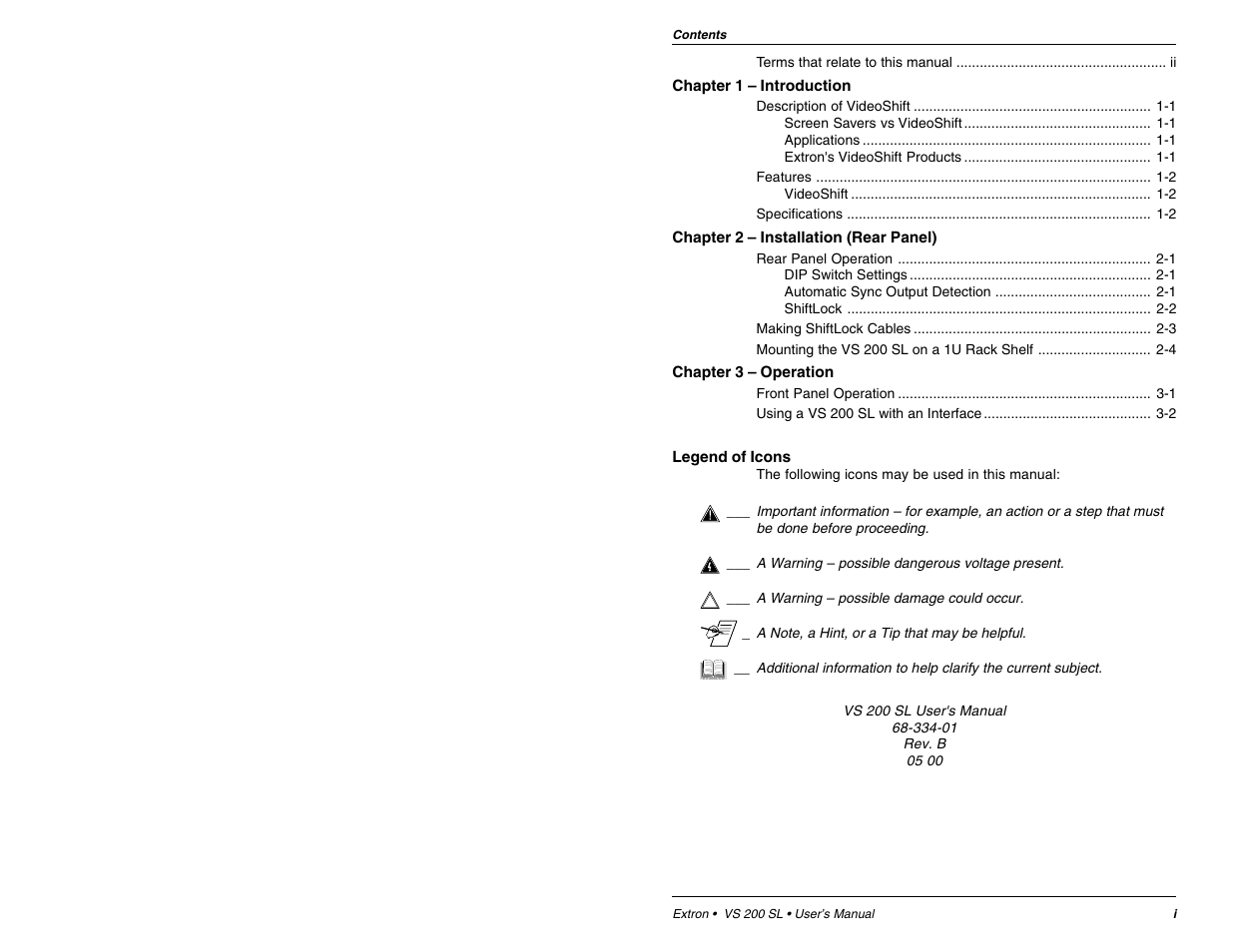 Extron Electronics VS 200 SL User Guide User Manual | Page 3 / 11