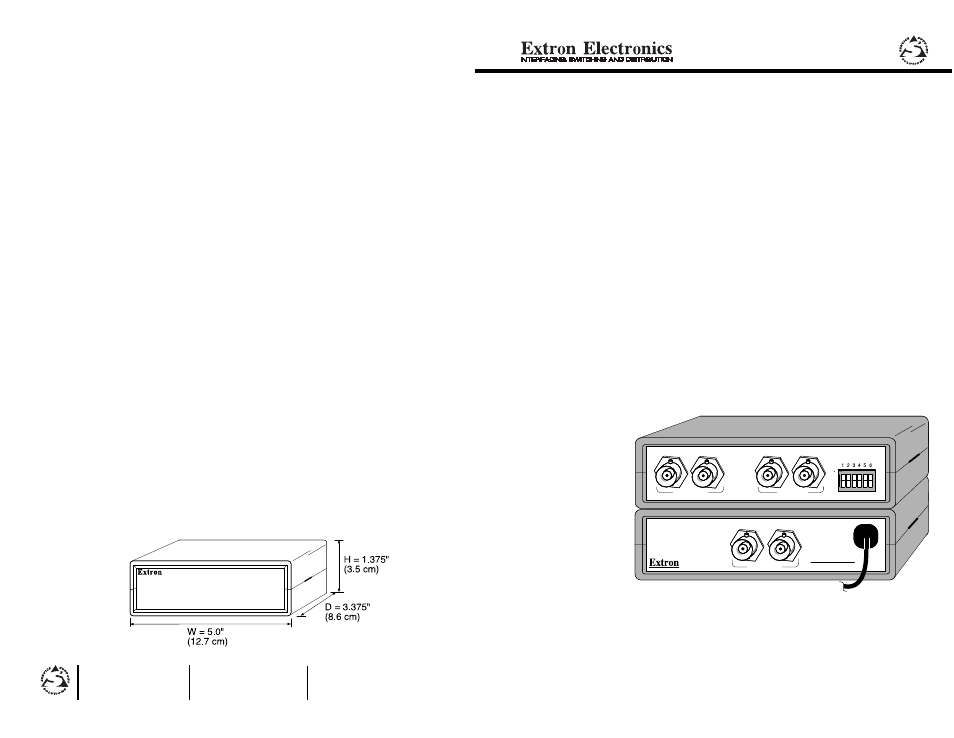 Extron Electronics VS50 SL User Guide User Manual | 2 pages