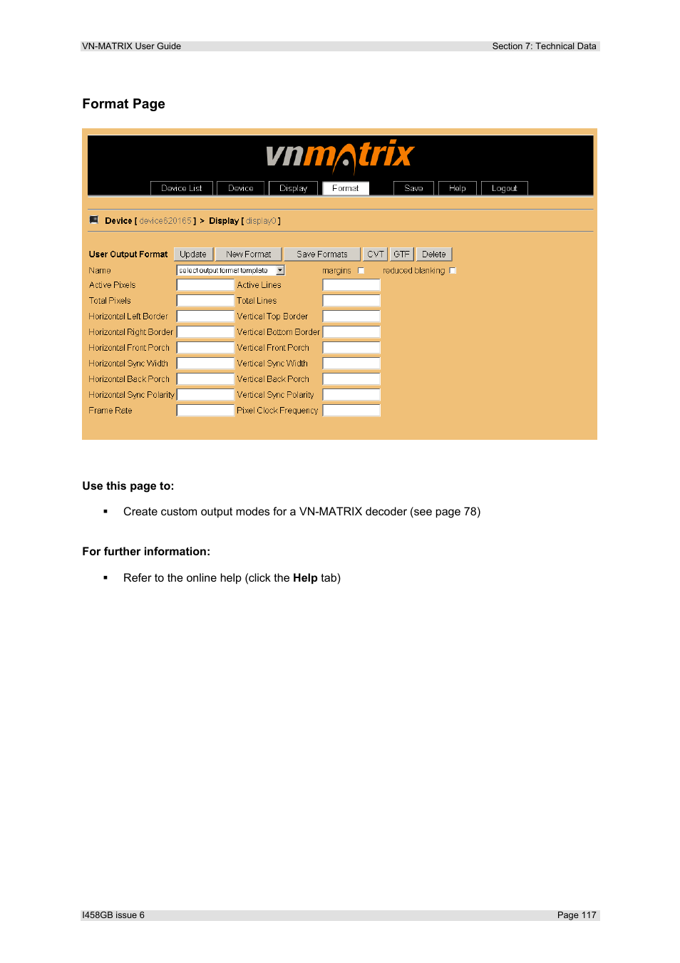 Format page | Extron Electronics VN-MATRIX User Guide User Manual | Page 117 / 138