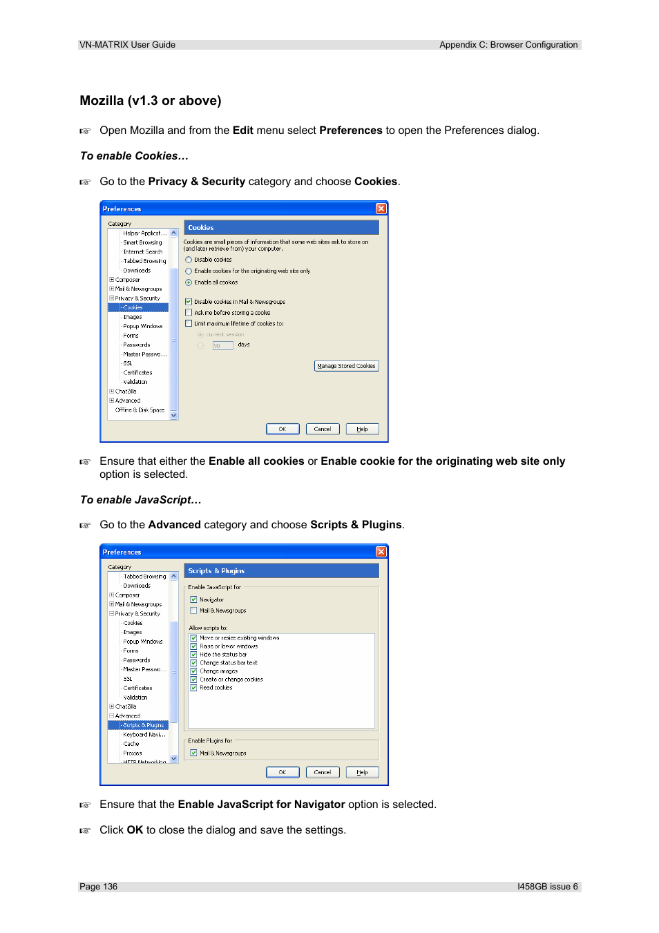 Mozilla (v1.3 or above) | Extron Electronics VN-MATRIX User Guide User Manual | Page 136 / 138