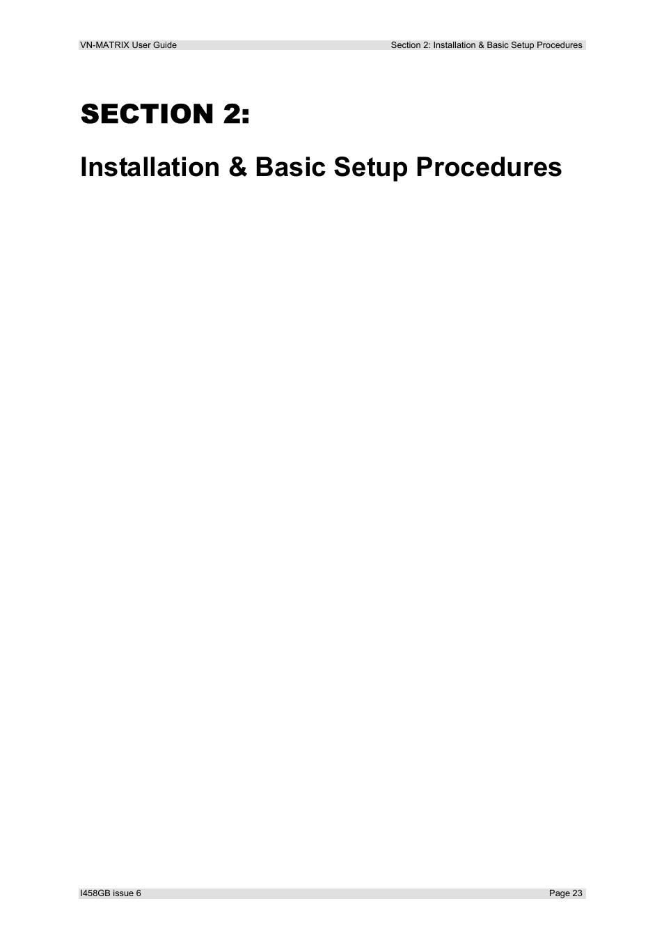 Section 2, Installation & basic setup procedures | Extron Electronics VN-MATRIX User Guide User Manual | Page 23 / 138