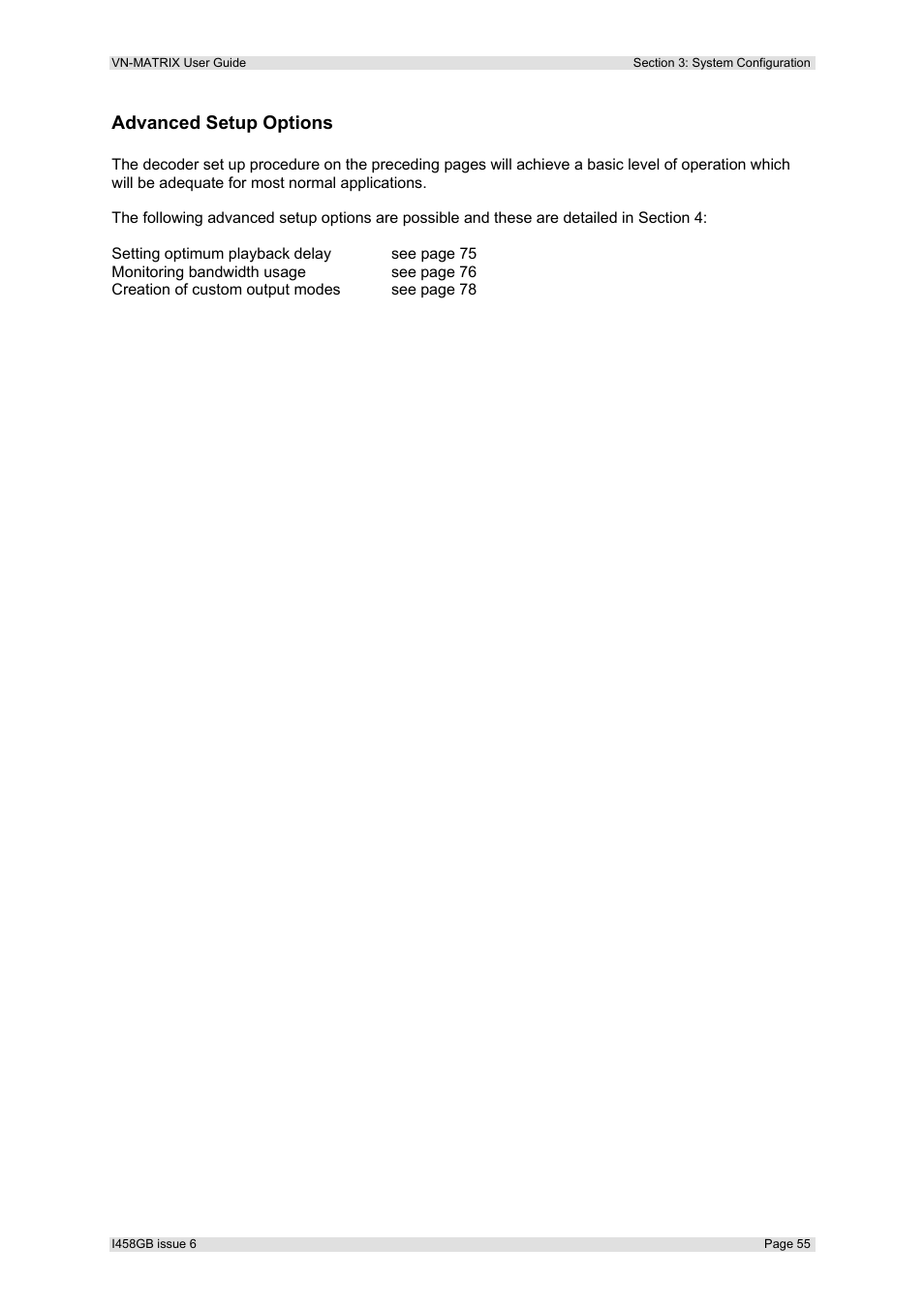 Advanced setup options | Extron Electronics VN-MATRIX User Guide User Manual | Page 55 / 138