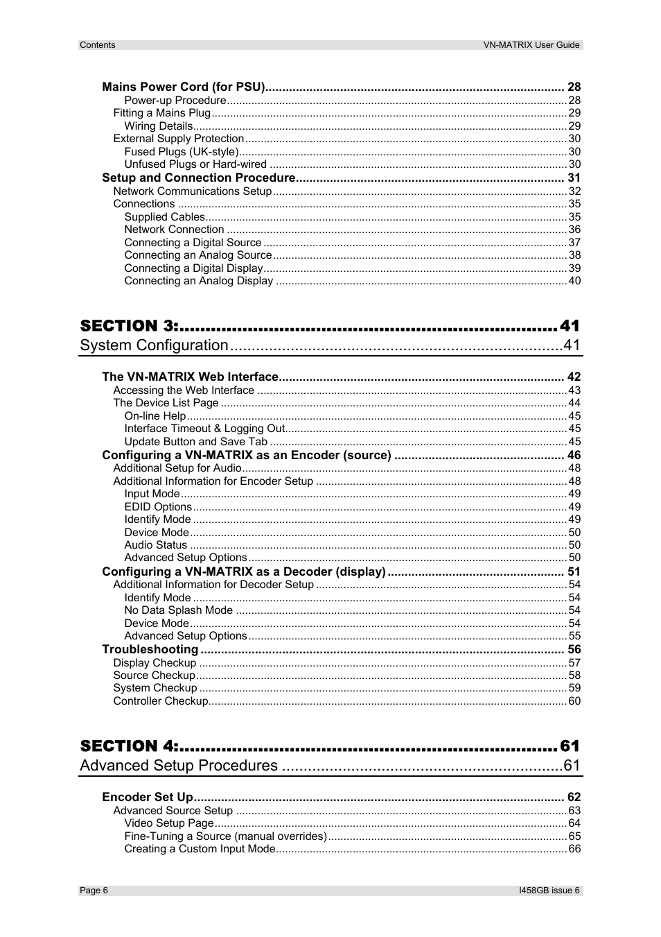 System configuration, Advanced setup procedures | Extron Electronics VN-MATRIX User Guide User Manual | Page 6 / 138