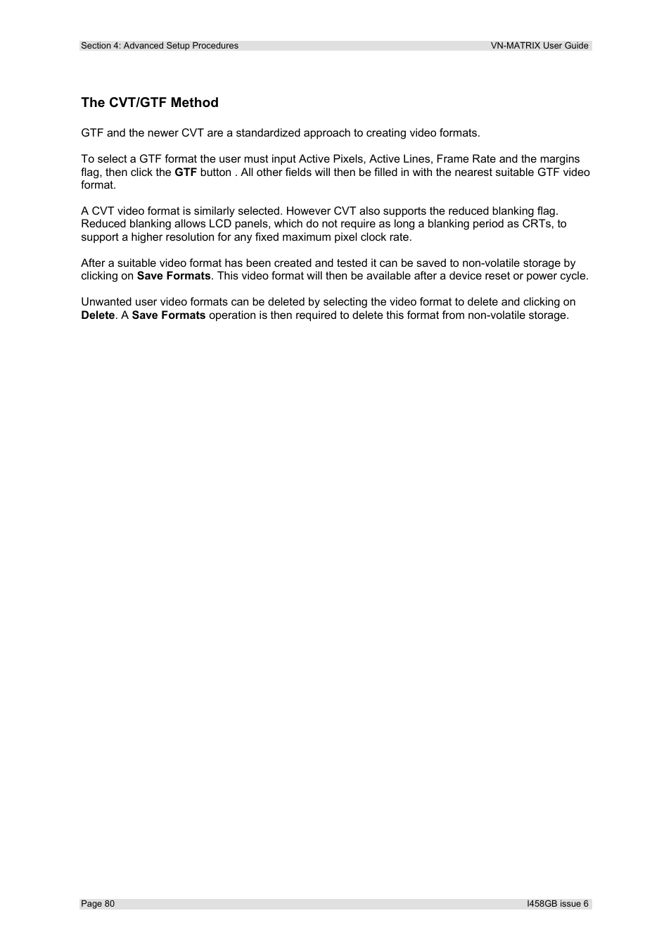 The cvt/gtf method | Extron Electronics VN-MATRIX User Guide User Manual | Page 80 / 138