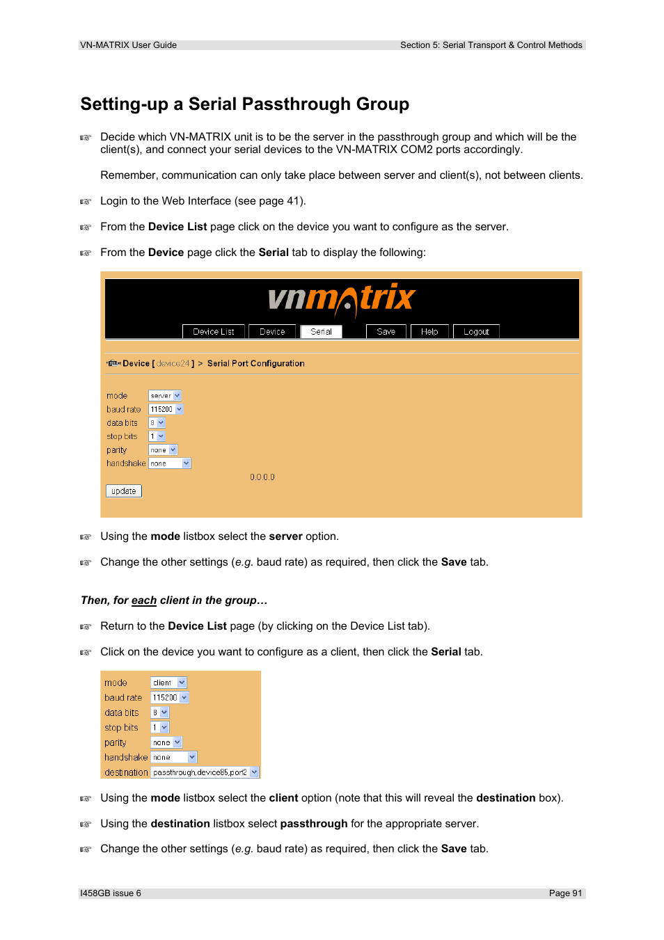 Setting-up a serial passthrough group | Extron Electronics VN-MATRIX User Guide User Manual | Page 91 / 138