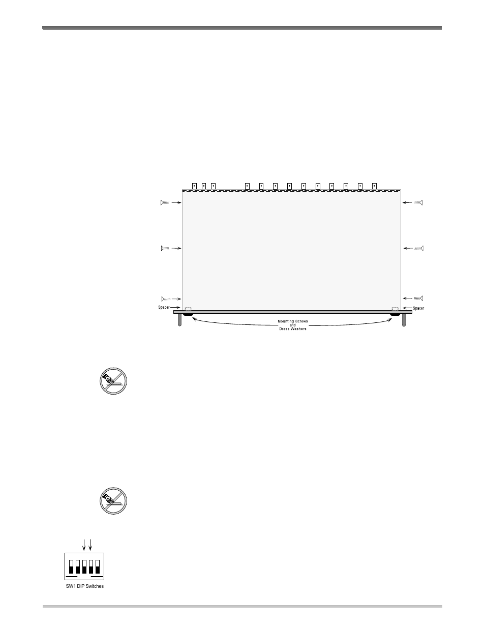 Removing the system 8/10 p, Cover, Changing sw1 switch settings | Extron Electronics System 8_10 Plus User Manual | Page 58 / 78