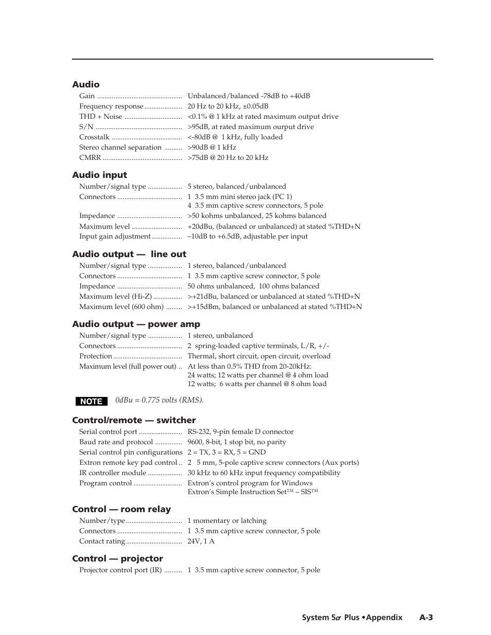 Extron Electronics System 5cr Plus User Manual | Page 39 / 46