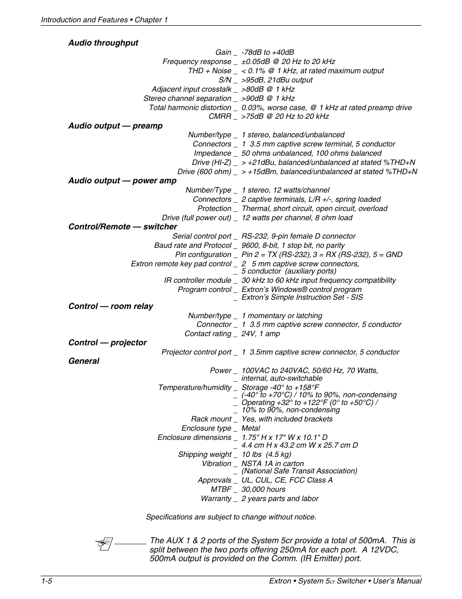 Extron Electronics System 5cr User Manual | Page 10 / 40