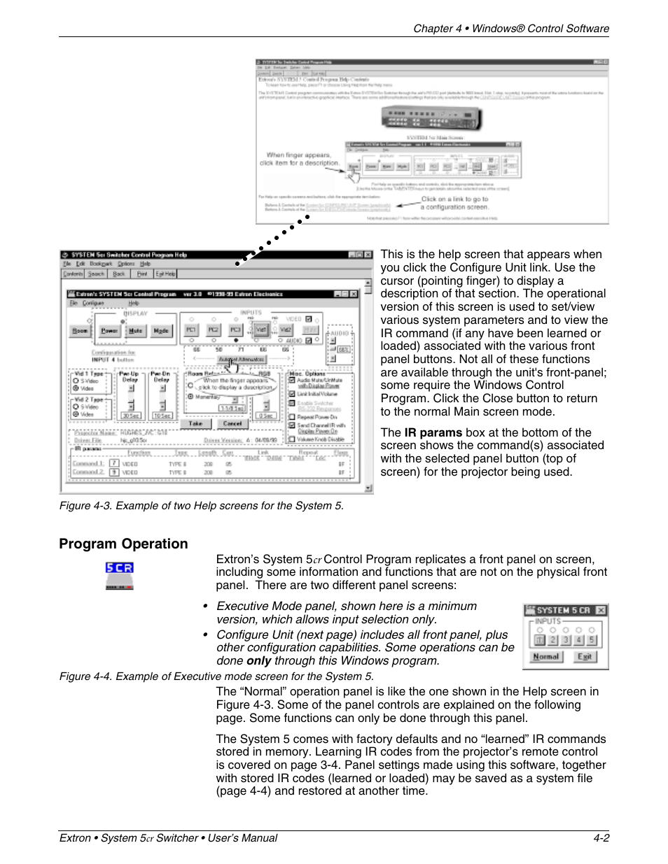 Program operation | Extron Electronics System 5cr User Manual | Page 25 / 40