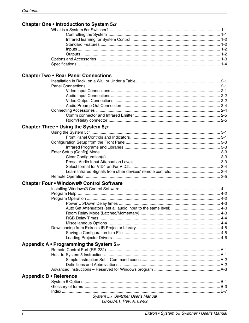 Extron Electronics System 5cr User Manual | Page 4 / 40