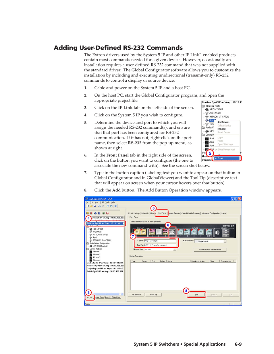 Adding user-defined rs-232 commands | Extron Electronics System 5 IP Series User Guide User Manual | Page 103 / 126