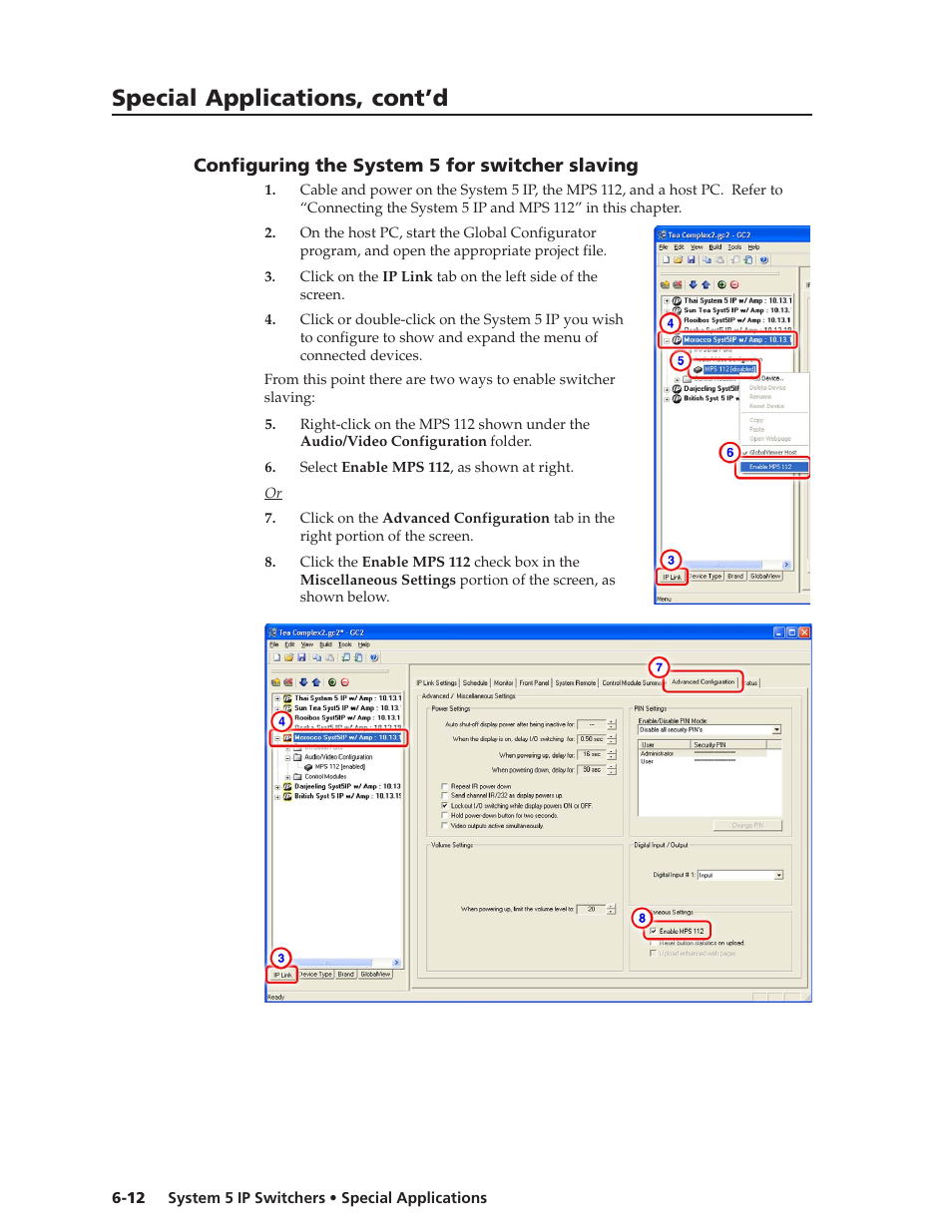 Configuring the system 5 for switcher slaving, Special applications, cont’d | Extron Electronics System 5 IP Series User Guide User Manual | Page 106 / 126