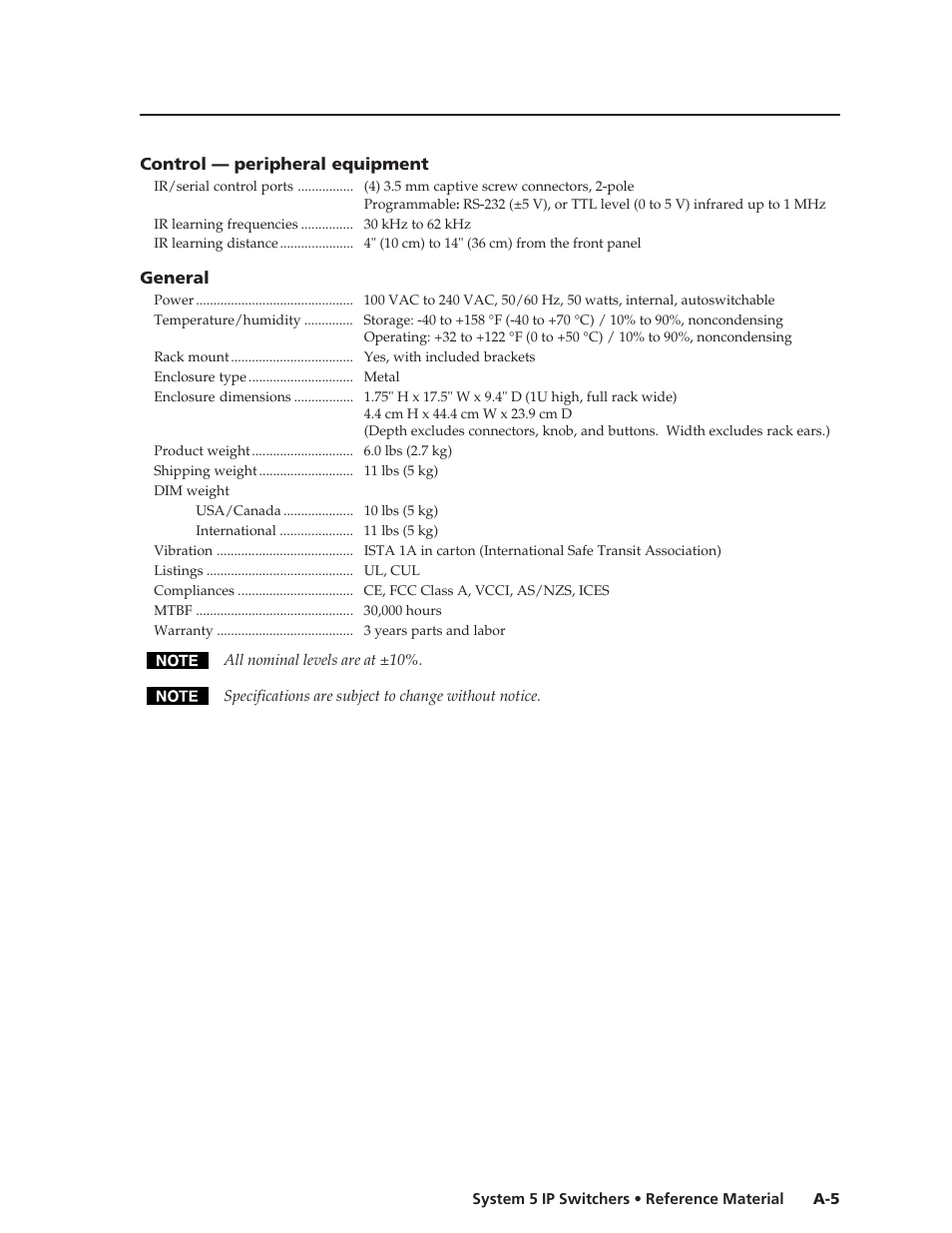 Preliminar y | Extron Electronics System 5 IP Series User Guide User Manual | Page 111 / 126